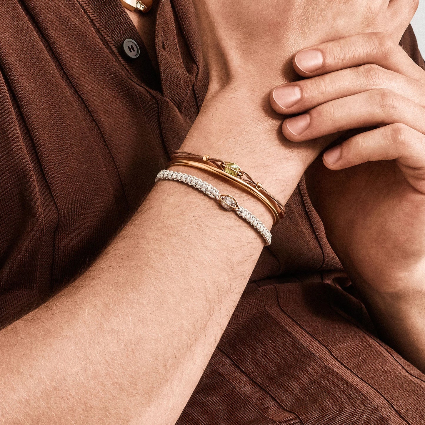 Leo Wittwer Rough Cut® Macramé Armband