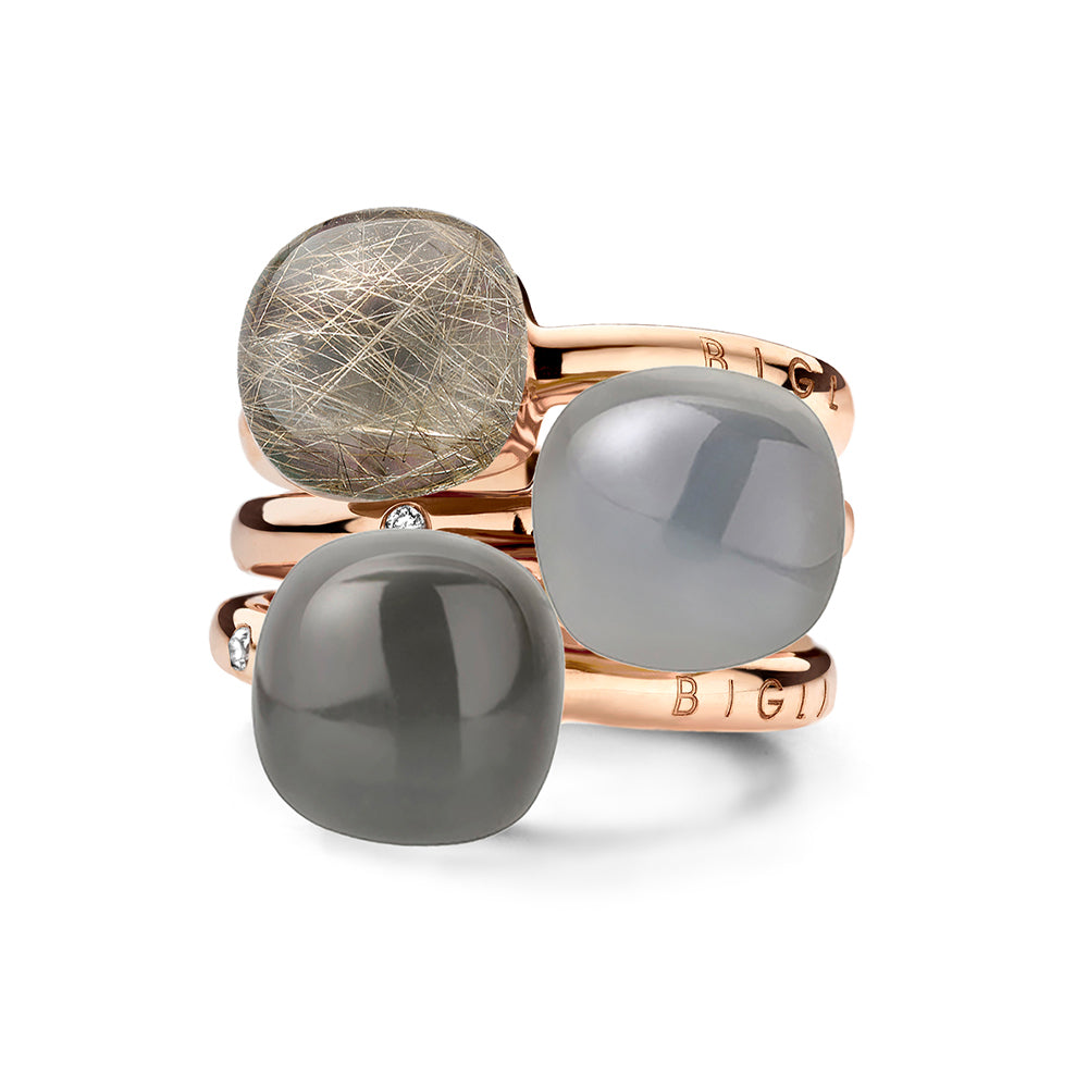 Bigli Rutile shades of grey Ring